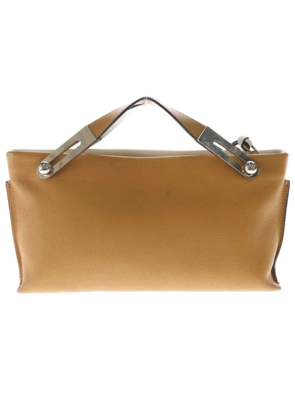 Loewe Missy Small 2-Way Shoulder Bag Ivory Camel Leather Silver